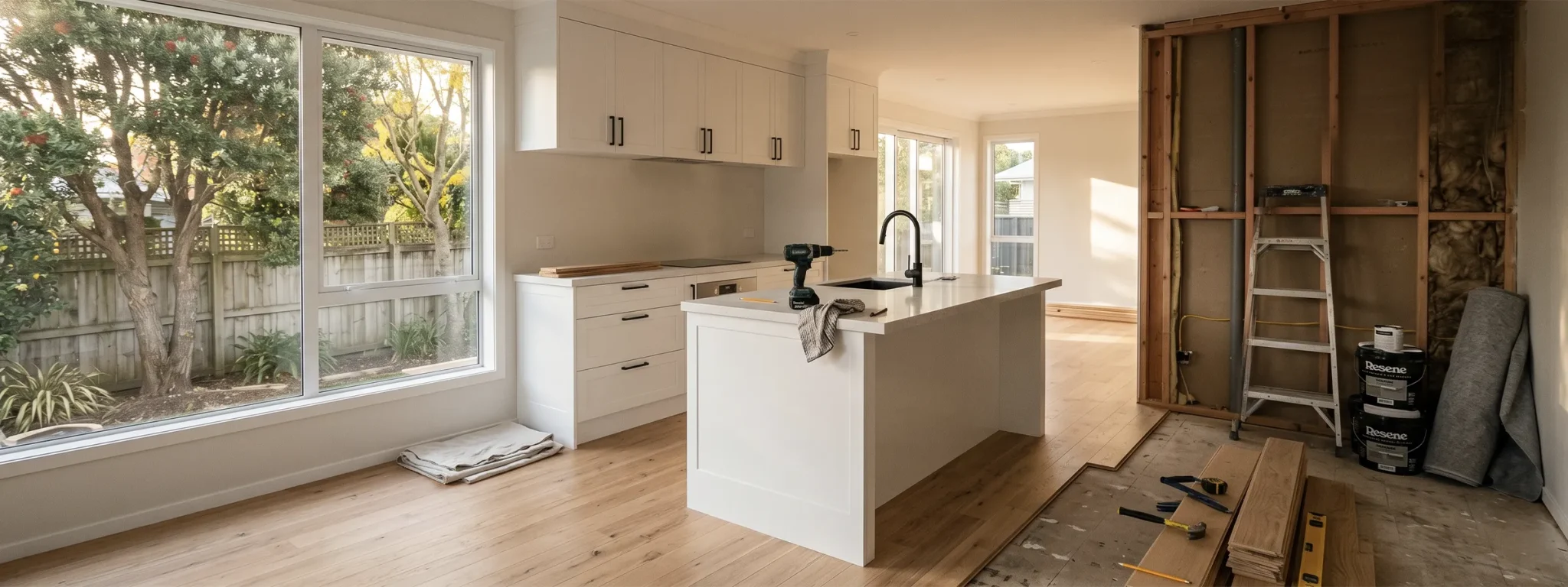 Kiwi homeowners completing a renovation project funded through Payday Advance NZ